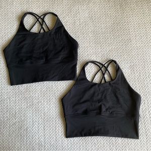 2 Black Cropped Athletic Tank Tops (BUNDLE)